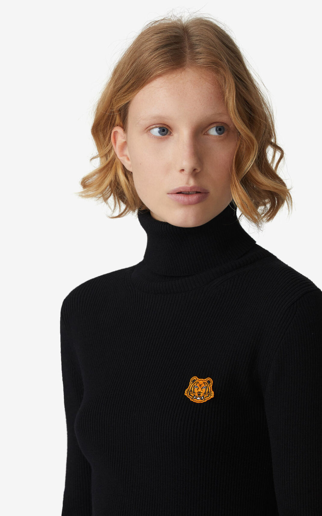 Kenzo Tiger Crest roll neck πουλόβερ γυναικεια μαυρα | GR645876